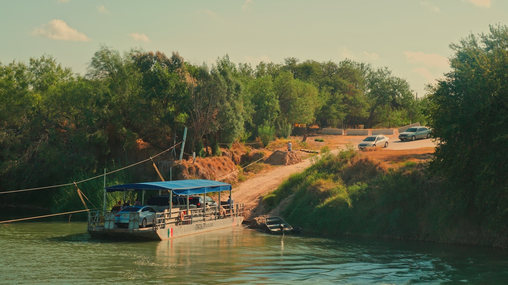 The last handdrawn Ferry in Los Ebanos Texas Trucha RGV