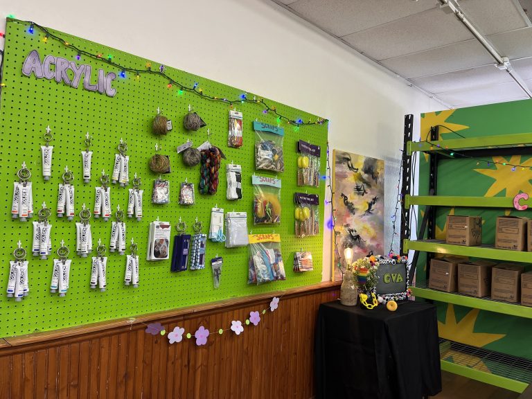 The only independent art supply store in the RGV, Cactus Valley, sells materials for different art forms– everything from clay to yarn. Photo Credit: Melissa Cortes Santiago.