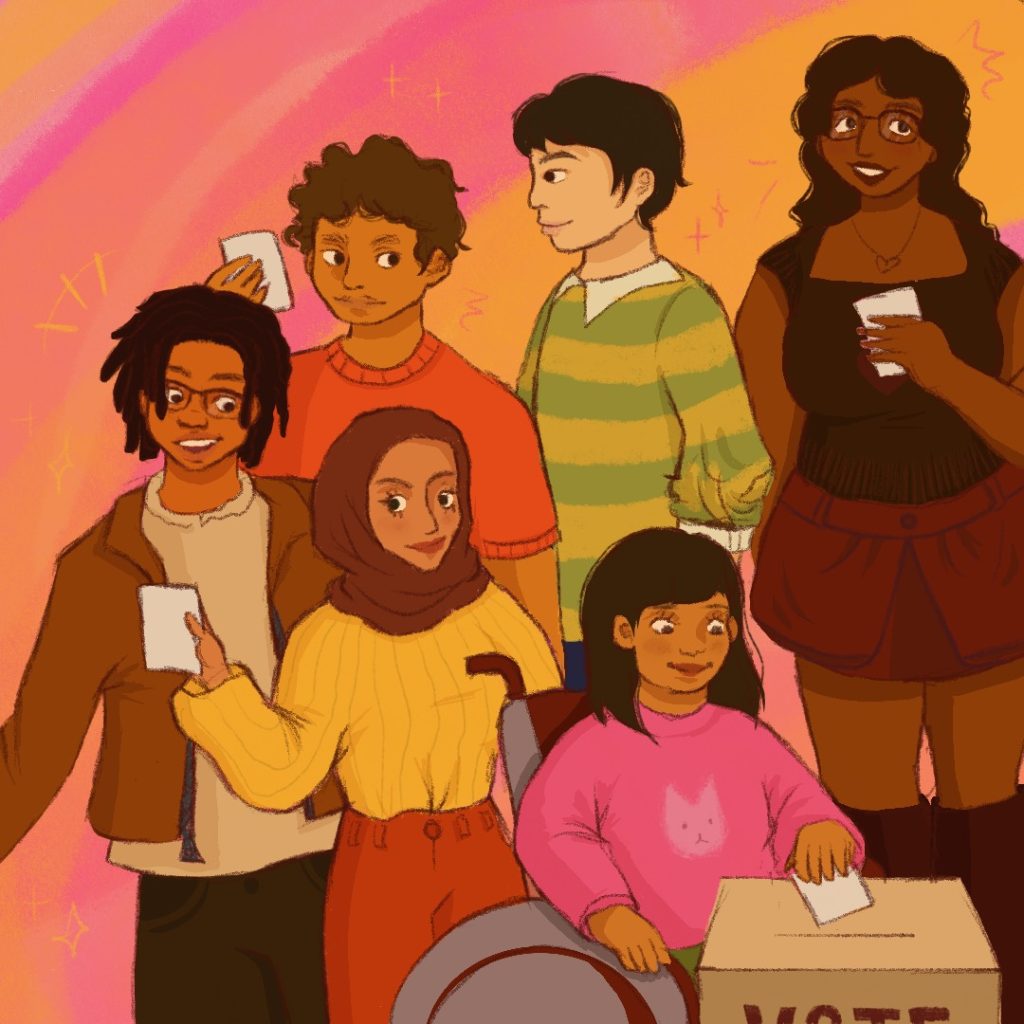 People within the community going out to cast their vote.