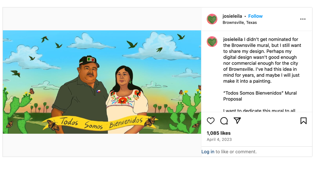 A screenshot of @josieleila’s Instagram post about her mural proposal.