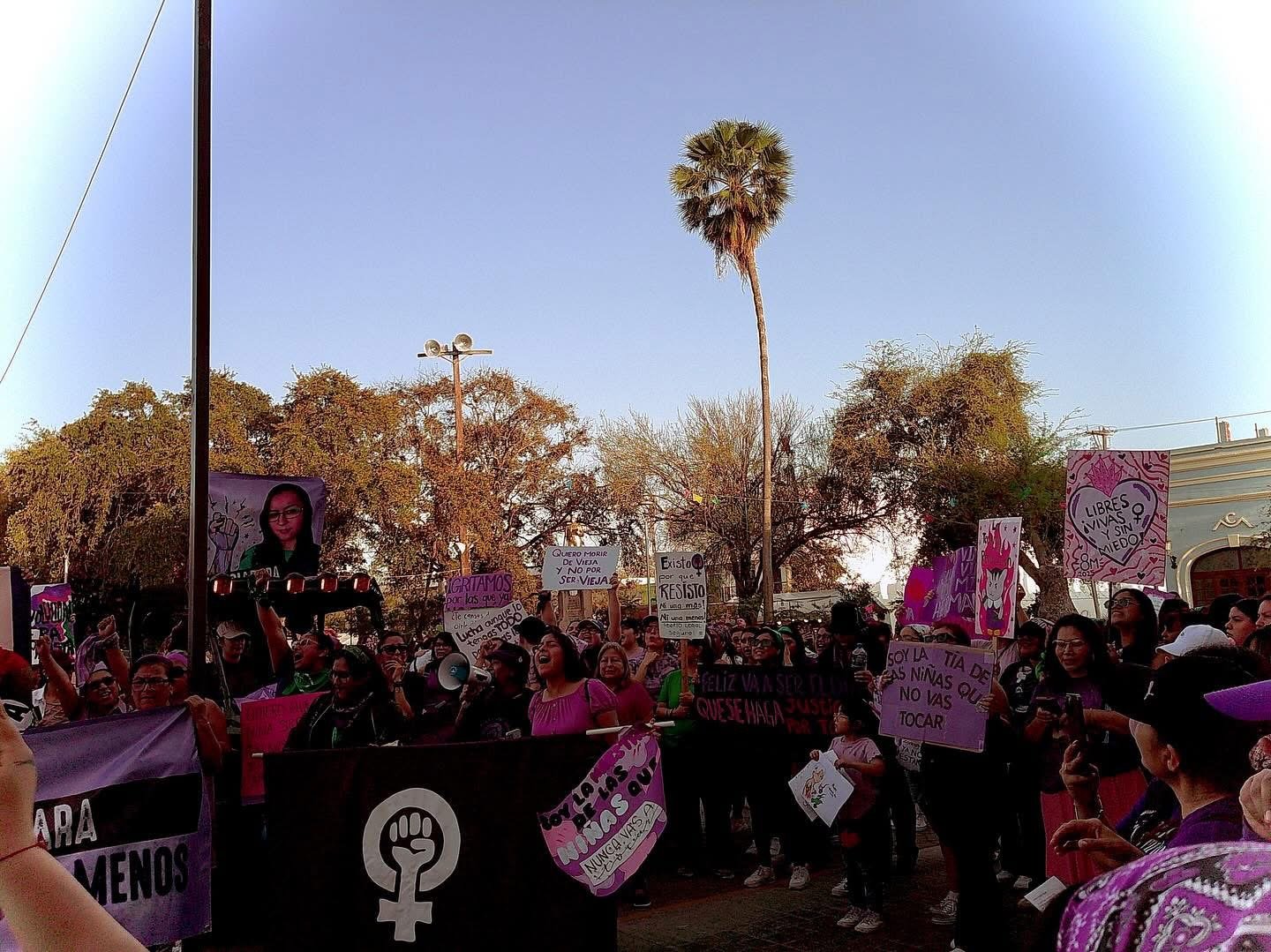 Women in Matamoros gather for an International Women’s Day protest.