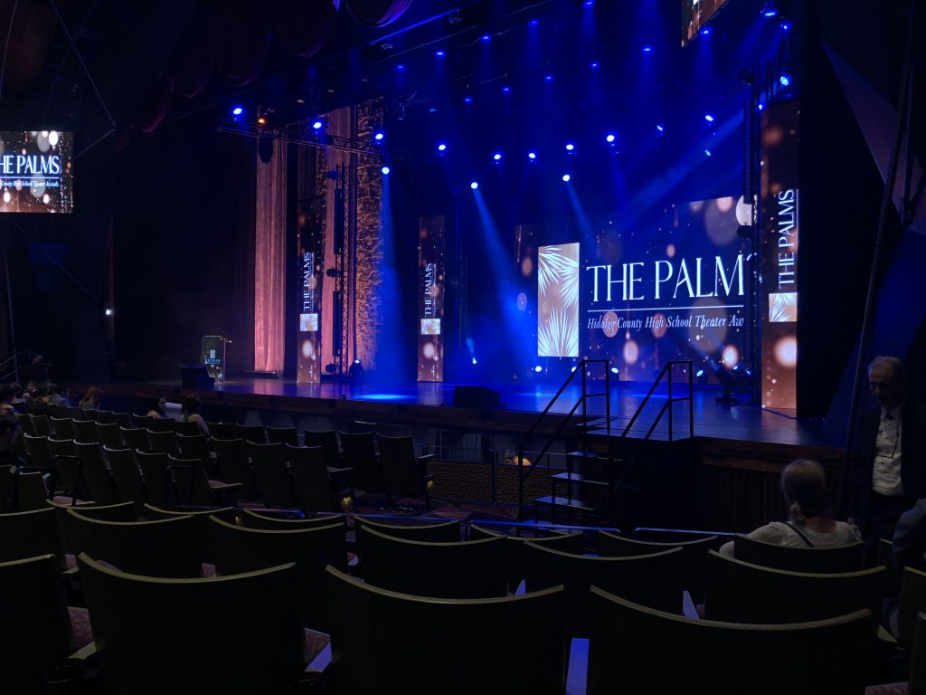 A side view of the stage at the 2018 Palm Awards.