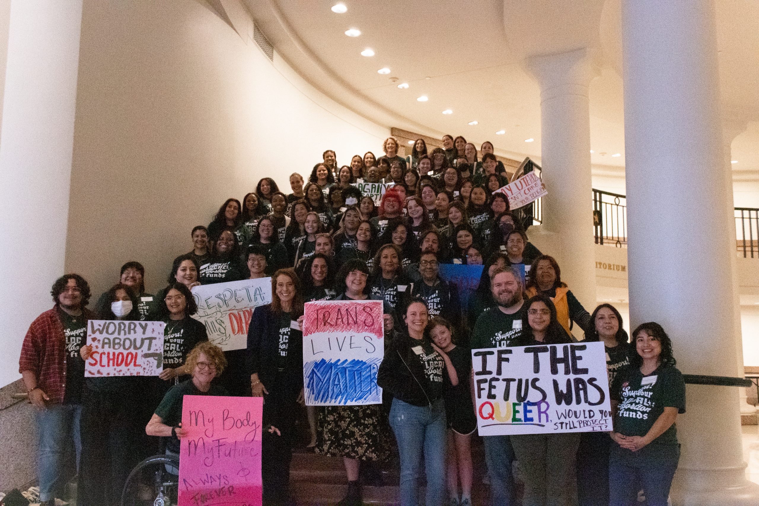 2025 Texas Abortion Funds Advocacy Day participants pose for a photo.