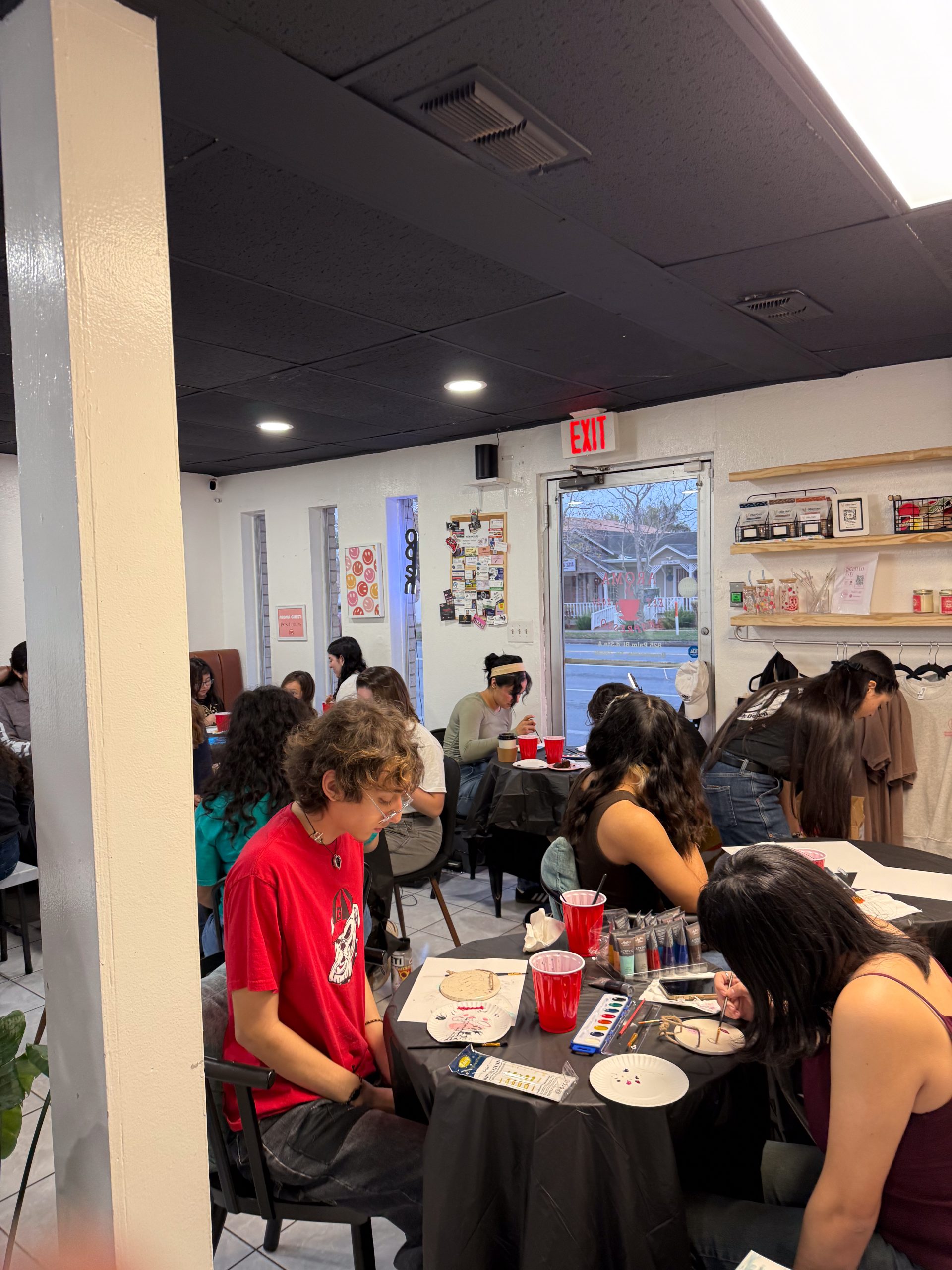 Paint and sip attendees working on their paintings.