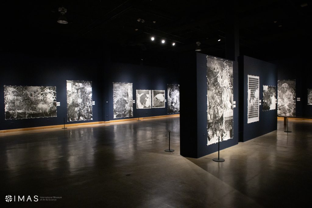 An installation view of some of Mayuko Ono Gray’s artworks in “諸行無常_this too, shall pass” at IMAS.