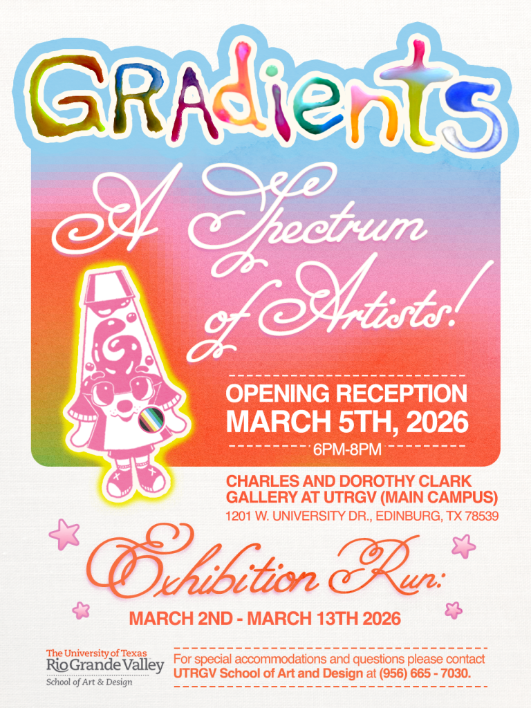 A colorful flyer promoting the “Gradients” exhibition.